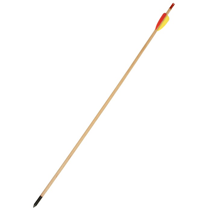 Wooden arrows, 3 pcs. plastic nock, metal tip, 28 inch/71 cm